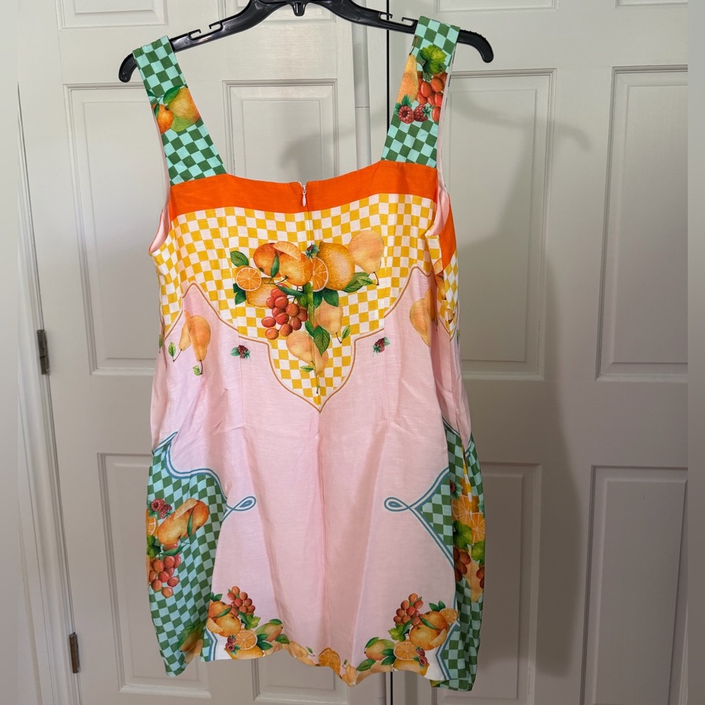 NWT Antonio Melani Eliana Printed Linen Square Neck Dress Size XL - Picture 3 of 6